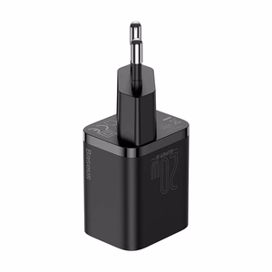 Baseus Super Si 20W USB-C lādētājs + USB-C – Lightning kabelis 1 m, melns