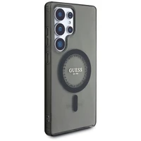 Guess Kristāli Drukāts Klasiskais Logotips Magnētiskais Samsung Galaxy S25 Ultra viedtālruņa apvalks melna