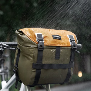 Rockbros W019 velosipēda stūres soma 13.5-24L - zaļi oranža
