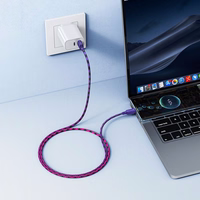 Kabelis USB A uz USB C Hoco 3A 1 m X116 gradienta violeta