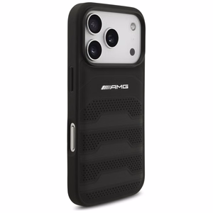 AMG Leather Debossed Lines Logo Чехол для iPhone 17 Pro - чёрный