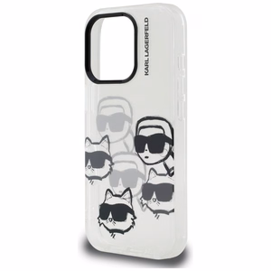Karl Lagerfeld IML daudzkrāsains K&C galvas raksts apvalks iPhone 16 Pro Max - caurspīdīgs