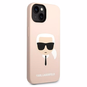Karl Lagerfeld KLHCP14MSLKHLP iPhone 14 Plus 6.7 "cietais viedtālruņa apvalks rozā / rozā silikona Karl's Head