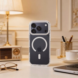 Case for iPhone 17 AIR Frame Clear Hybrid Mag Cover compatible with MagSafe transparent