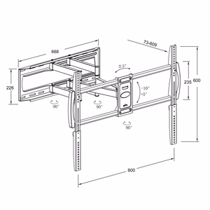 Montis „DENALI” MT162 TV turētājs 37"-105", 2.67 m (105"), melns