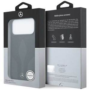 Mercedes Leather The Move MagSafe Чехол для iPhone 17 Pro Max - чёрный