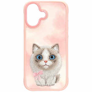 Nimmy Big Eyed Pet 2.0 Kaķa viedtālruņa apvalks iPhone 17 - rozā