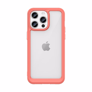 Pastiprināts apvalks ar elastīgu rāmi iPhone 15 Pro Outer Space - sarkans