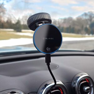 Blavec Car turētājs BHC-02 Qi2.2 25W vacum magnetic with induction lādētājs to windshield (BHC02-QI2PMWIB)melns