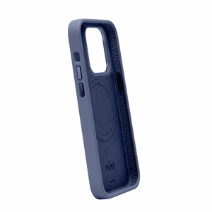 Puro Icon Mag Pro magnētiskais silikona viedtālruņa apvalks iPhone 15 Pro Max - tumši zils