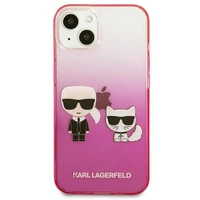 Karl Lagerfeld Gradient Ikonik Karl&Choupette viedtālruņa apvalks iPhone 13 mini – rozā