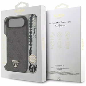 Guess 4G Strap Triangle Logo MagSafe maciņš iPhone 17 Air - melns