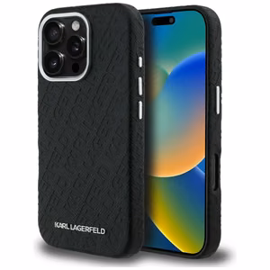 Karl Lagerfeld FW Stamped Karl MagSafe Maciņš iPhone 16 Pro Max - melns