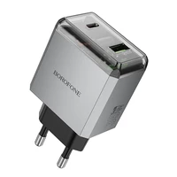 Borofone Lādētājs BN20 Lena (m) - USB + Type C - PD 35W pelēks