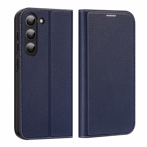 Dux Ducis Skin X2 viedtālruņa apvalks Samsung Galaxy S23+ atverams apvalks ar maku un statīvu zils