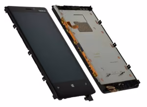 LCD ekrāns Microsoft (Nokia) Lumia 920 ar skārienjutīgo ekrānu un rāmi melns oriģināls (lietots, B klase)