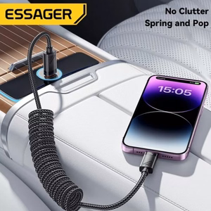 USB Kabelis Essager Chuan4 melns 29W Type-C / Lightning 120cm