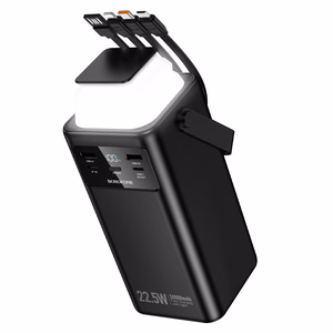 Borofone Portatīvais lādētājs 50000mAh BJ65A High - 2xUSB + Type C - QC 3.0 22,5W + PD 20W ar USB, Type C, Lightning un micro USB melna