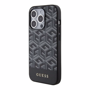 Guess GCube Stripes Magnētiskais viedtālruņa apvalks iPhone 15 Pro Max - melns