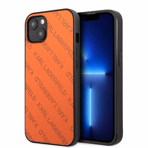 Karl Lagerfeld KLHCP13SPTLO Perforated Allover vāciņš ierīcei iPhone 13 mini 5.4", oranžs