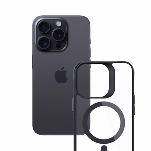 3mk Satin Armor MagCase ar MagSafe iPhone 15 Pro Max - caurspīdīgs ar melnu rāmi