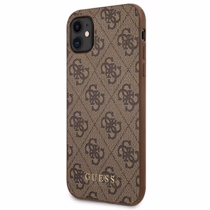 Guess 4G Metal Gold Logo viedtālruņa apvalks iPhone 11 / Xr 6.1" - Brūns