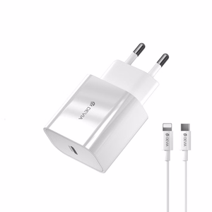 Devia sienas lādētājs Smart PD 1x USB-C 1x USB 20W balts