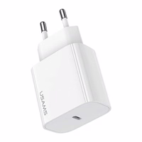 USAMS Tīkla lādētājs 1xUSB-C T65 PD20W (only head) PD Fast Charging balts CC226TC01 (US-CC226)
