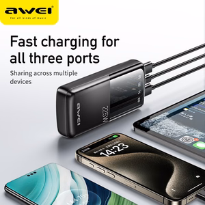 Ārējā baterija Power Bank Awei P13K PD20W/QC22.5W 20000mAh melns