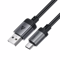 Acefast C20-04 USB-A - USB-C kabelis 480Mb/s 3A 1,2 m - melns