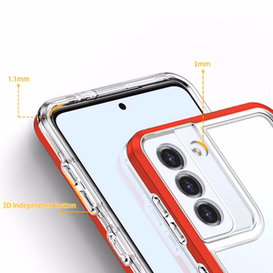 Caurspīdīgs 3in1 viedtālruņa apvalks Samsung Galaxy S21 + 5G (S21 Plus 5G) rāmja gels sarkans