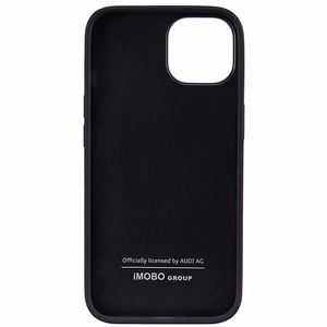 Audi sintētiskās ādas viedtālruņa apvalks iPhone 14 6.1" melns/melns cietais apvalks AU-TPUPPCIP14-TT/D1-BK