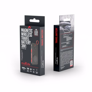 Maxlife bezvadu portatīvais lādētājs MXPB-08 10000 mAh magnētiskais 3in1 melna
