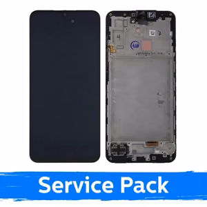 LCD displejs saderīgs ar Samsung A176 A17 5G melns ar rāmi (Service Pack)