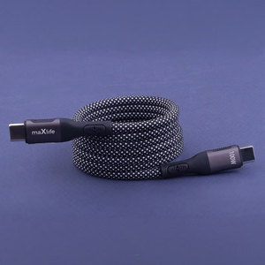 Maxlife MXUC-11 magnētiskais kabelis USB-C - USB-C 1,0 m 100W melns neilons