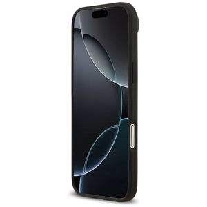 Guess Grained Flowers Classic Logo MagSafe viedtālruņa apvalks iPhone Air - melns