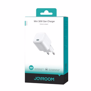 Joyroom JR-TCG15 mini 30W GaN USB-C sienas lādētājs – balts