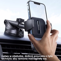 USAMS Turētājs paneļa/stikla melns ZJ072ZJ01 (US-ZJ072)