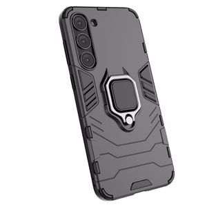 Ring Armor viedtālruņa apvalks Samsung Galaxy S23+ bruņots pārsegs magnētiskais turētājs gredzens melns