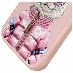 Nimmy Cool&Cute 2.0 Kaķa viedtālruņa apvalks iPhone 16 Pro - rozā