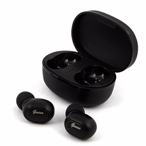 Guess GUTWST30BKTWS Bluetooth bezvadu austiņas ar uzlādes staciju, melnas