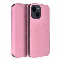 DUAL POCKET grāmatas tipa viedtālruņa apvalks IPHONE 15 Plus gaiši rozā