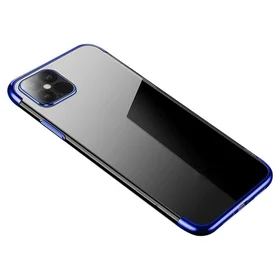 Clear Color Case Gel TPU elektroplātes rāmja vāks Samsung Galaxy A22 4G zils