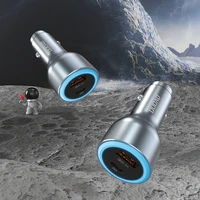 Dudao R4Ultra 120W Power Delivery Quick Charge LED Car Charger USB-A USB-C - Gray