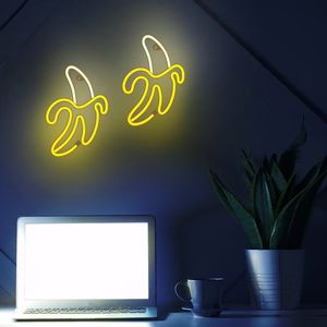 Neon LED Light BANANA balts dzeltens Bat + USB FLNE10 Forever Light