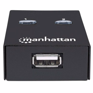 Manhattan USB-A automātiskais koplietošanas slēdzis, 2x USB-B pieslēgvietas, 480 Mbps (USB 2.0), dubultā vadība (automātiskā vai manuālā), USB barošana (nav nepieciešams ārējs barošanas avots), komplektā 1x 1.5m USB-A uz USB-B kabelis