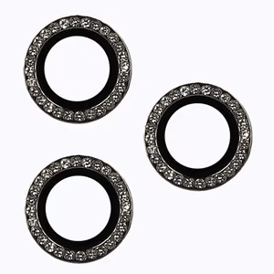 Aizsargstikls HARD DIAMOND kamerai (LENS) Iphone 15 Pro/15 Pro Max melns (3 gab.)