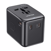 Power charger - Unitek 65W Universal Travel Adapter (P1122ABK01) | 1xUSB-A 3xUSB-C 1xAC