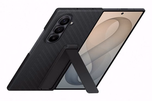 XF976SBE karbona maciņš ar statīvu Samsung Galaxy Fold 8 Ultra, melns