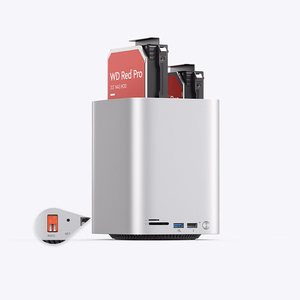 Orico MiniTower dokstacija ar cietā diska nodalījumiem līdz 56 TB - sudraba krāsā